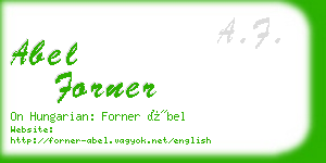 abel forner business card